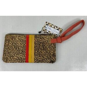 Folklore Couture Anastasia Wristlet Wallet Purse Leather Hide Animal Print NWT